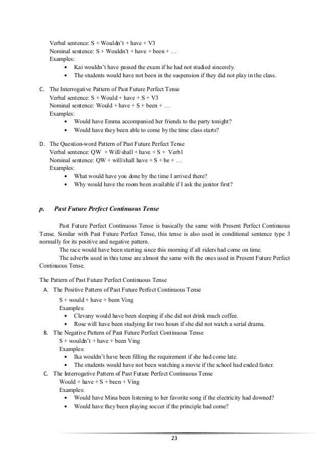 The Paper 16 Tenses English
