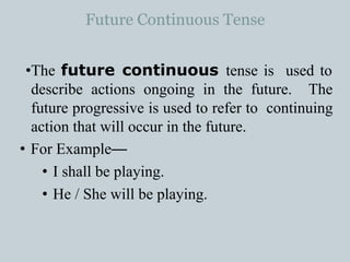 TENSES past present and future tenses with examples and structures | PDF