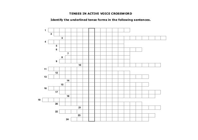 Active Voice Tenses Crossword Active Voice Tenses Crossword