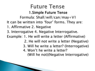 Negative Future Tenses | PPTX