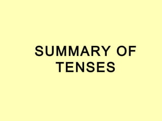 SUMMARY OF
  TENSES
 