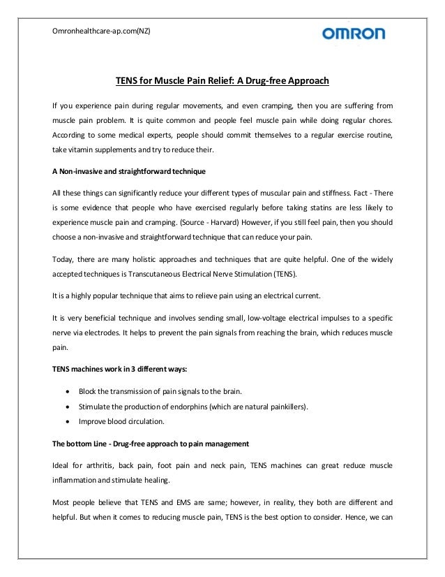 TENS for Muscle Pain Relief A Drugfree Approach