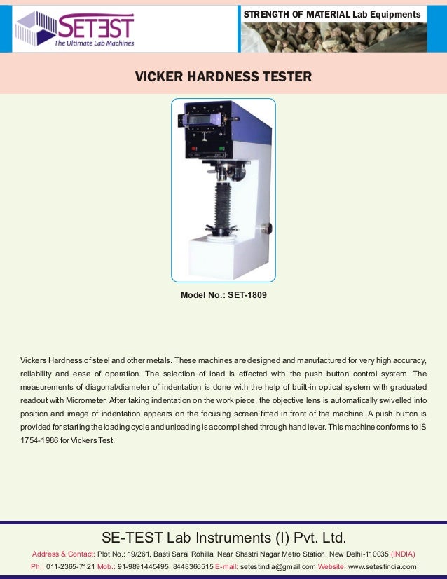 Tensile Hardness Tester Machine Manufacturers India