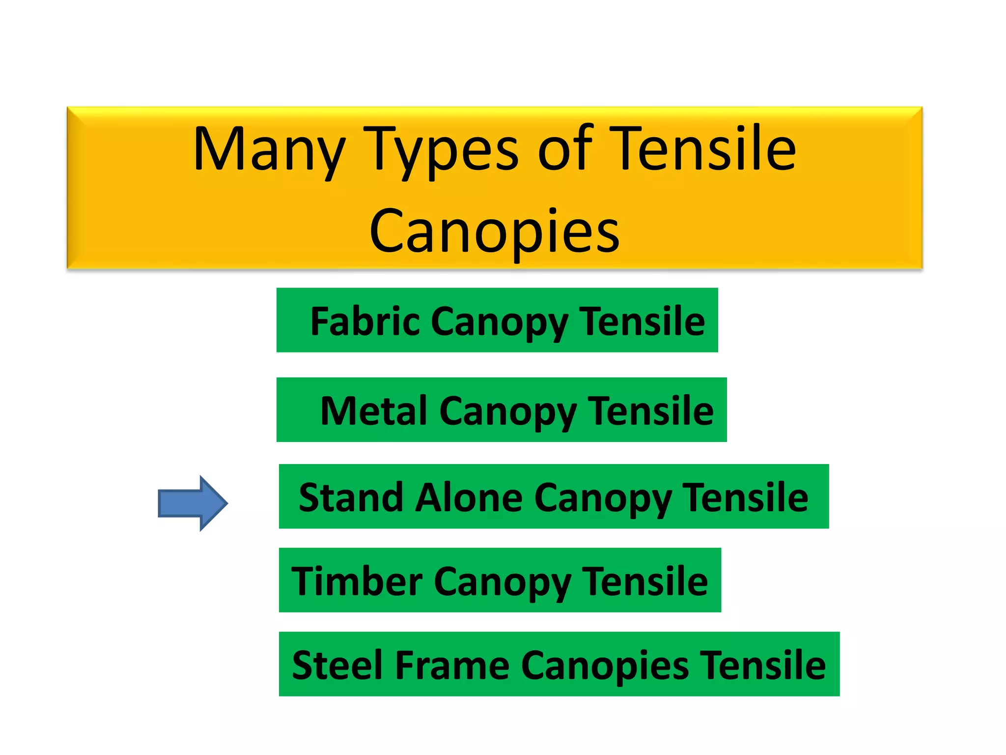 Stand Alone Canopy Tensile
Metal Canopy Tensile
Many Types of Tensile
Canopies
Fabric Canopy Tensile
Timber Canopy Tensile
Steel Frame Canopies Tensile
 