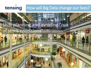 How will Big Data change our lives?
Shift planning and avoiding “out
of stock conditions”
 