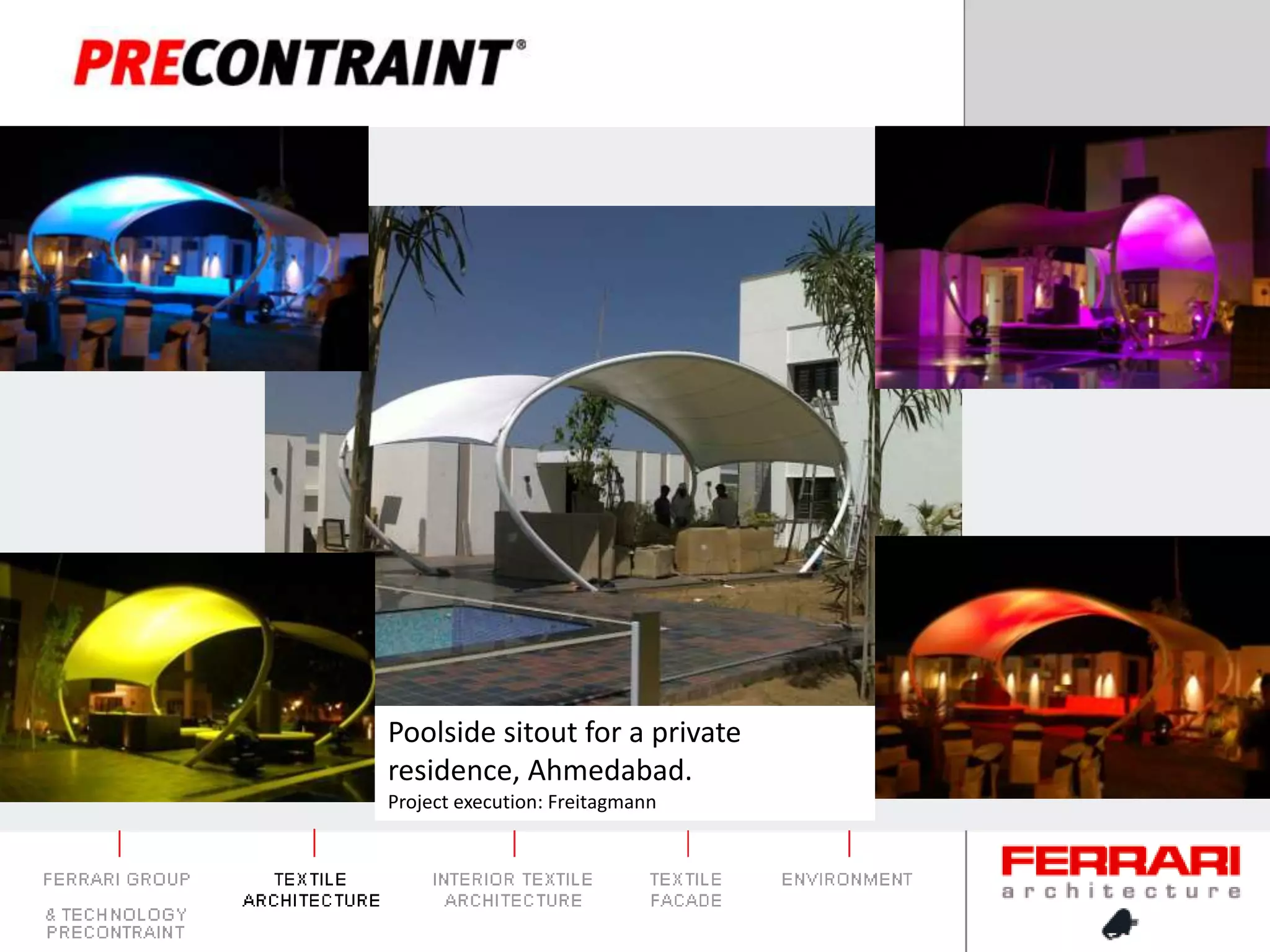 Poolside sitout for a private residence, Ahmedabad. Project execution: Freitagmann