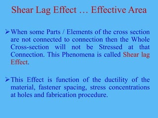 Lag Element Tension Members-Notes- for- steel design | PDF