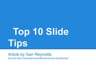 Ten slide tips!!!! | PPT | Desktop Publishing | Computer Software and ...