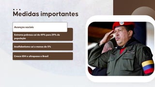 47
Extrema pobreza cai de 49% para 29% da
população
Avanços sociais
Analfabetismo cai a menos de 5%
Cresce IDH e ultrapassa o Brasil
 