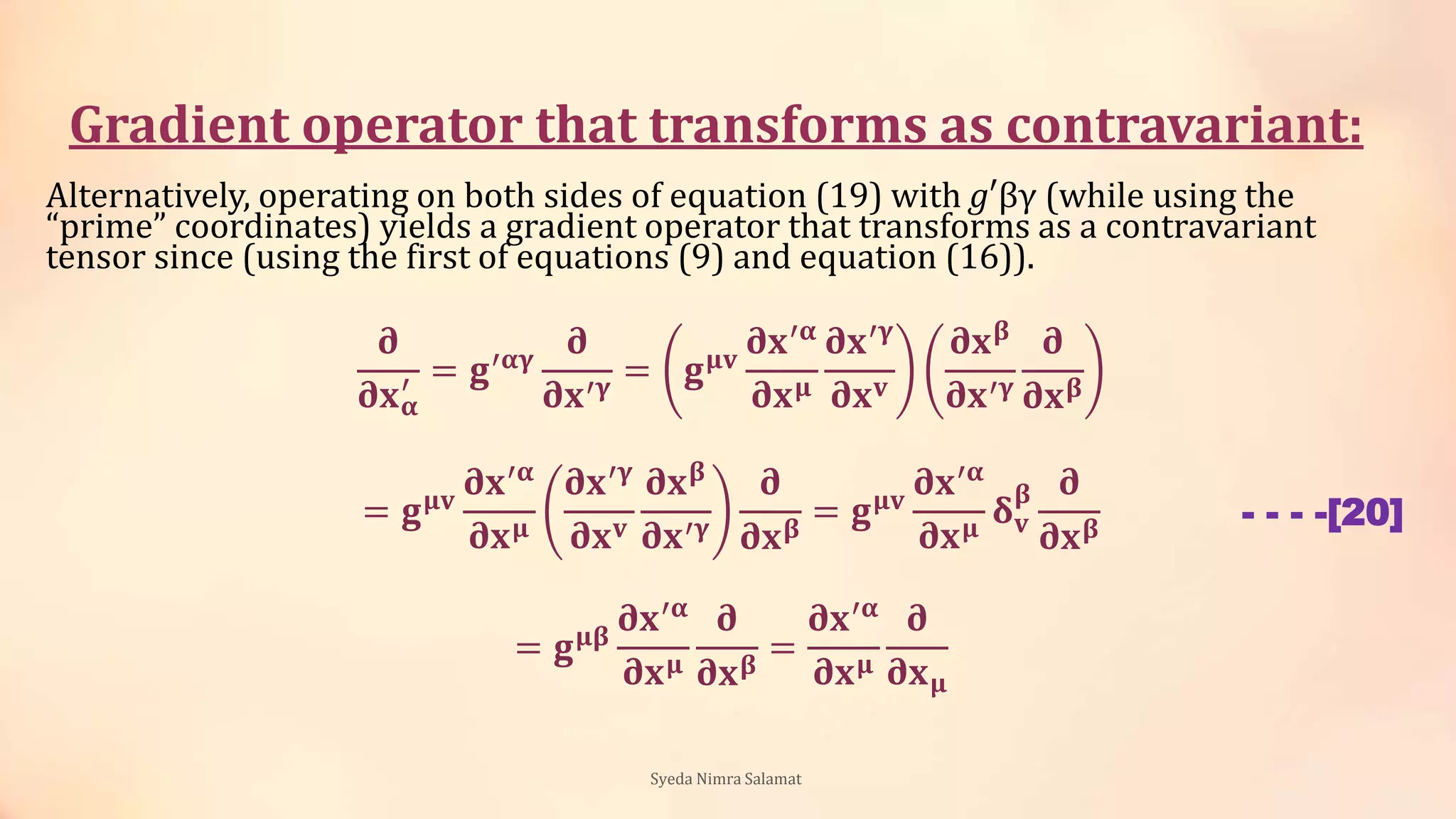 Tensor analysis | PPTX