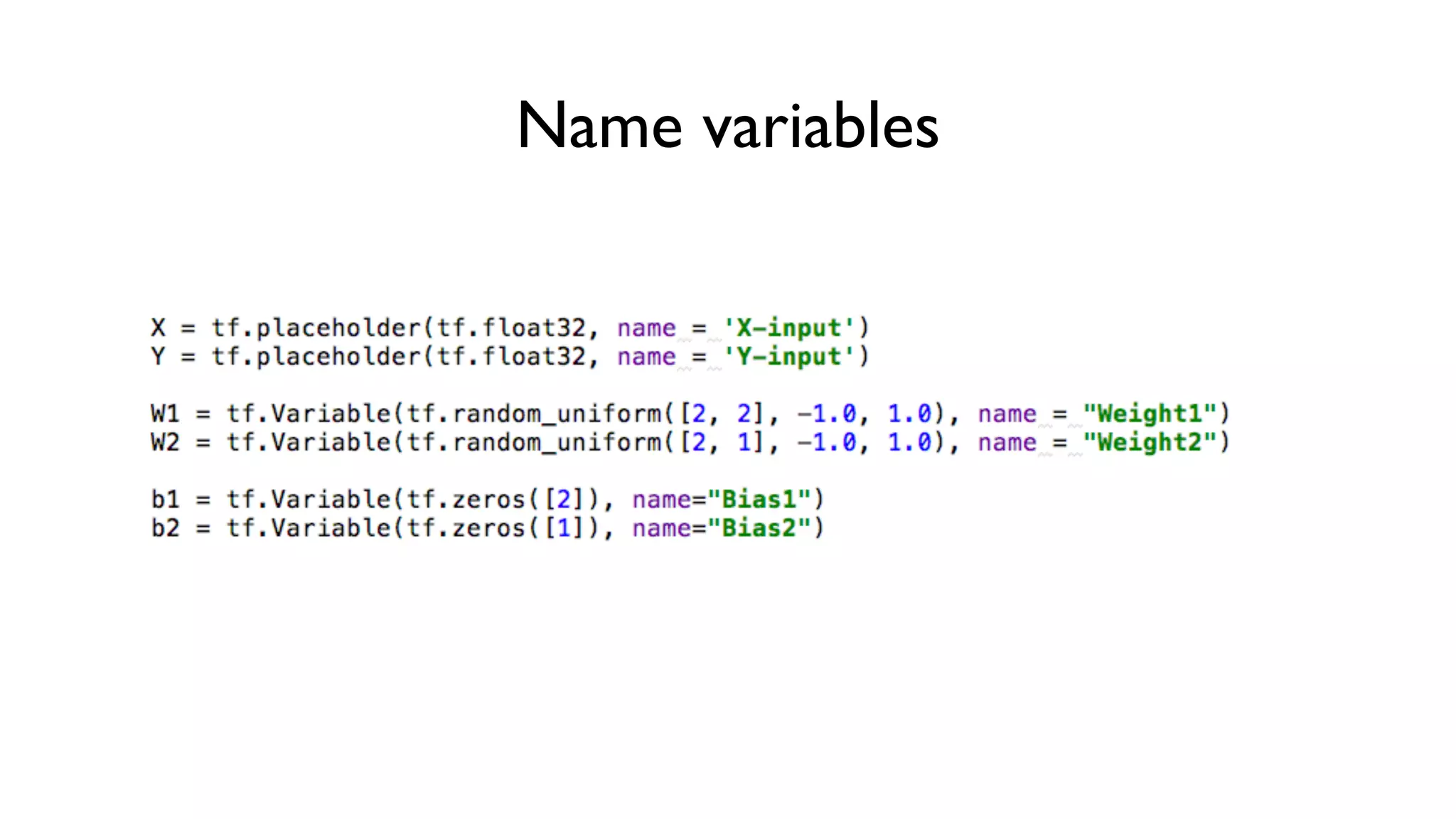 Name variables