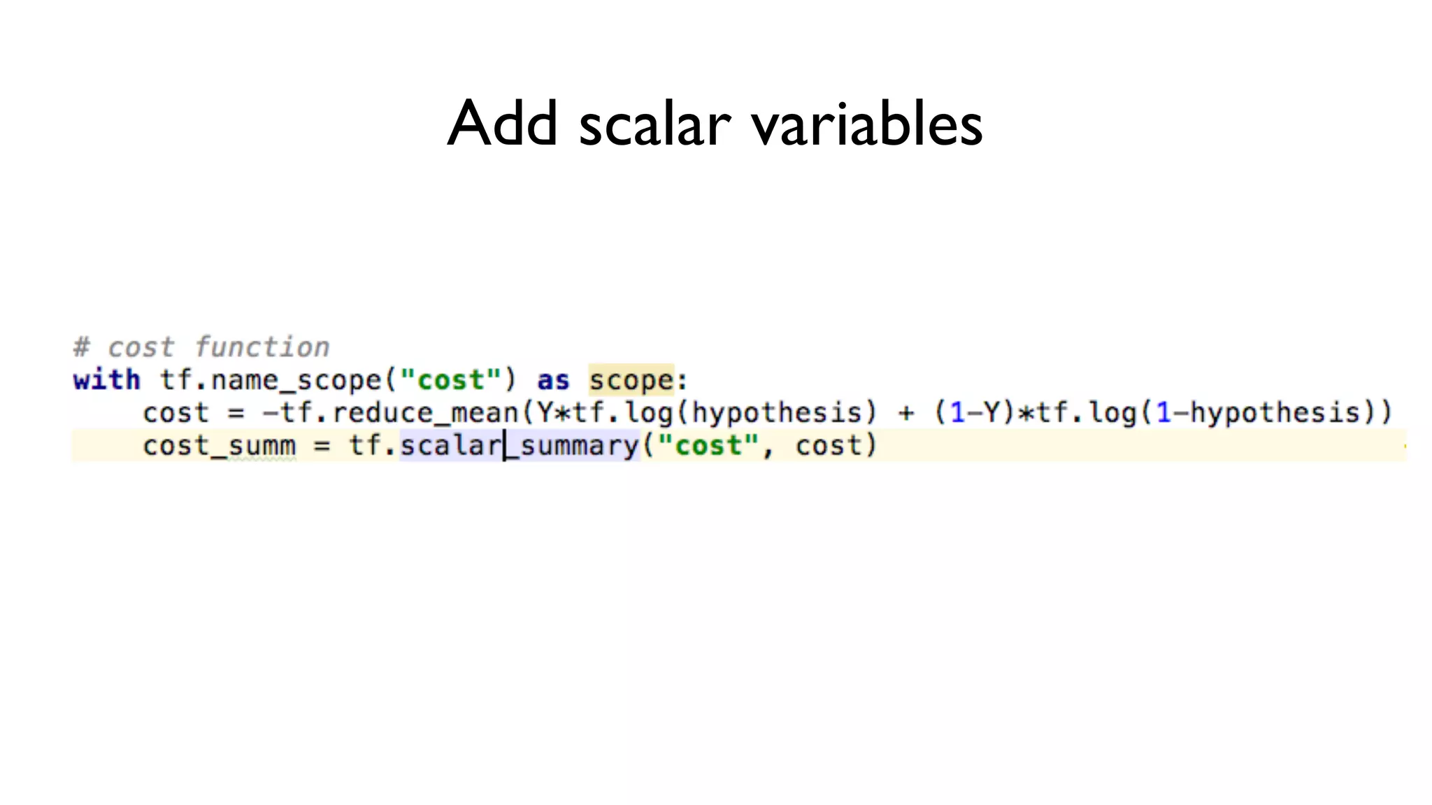 Add scalar variables
