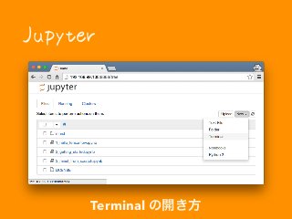 Jupyter
Terminal の開き方
 