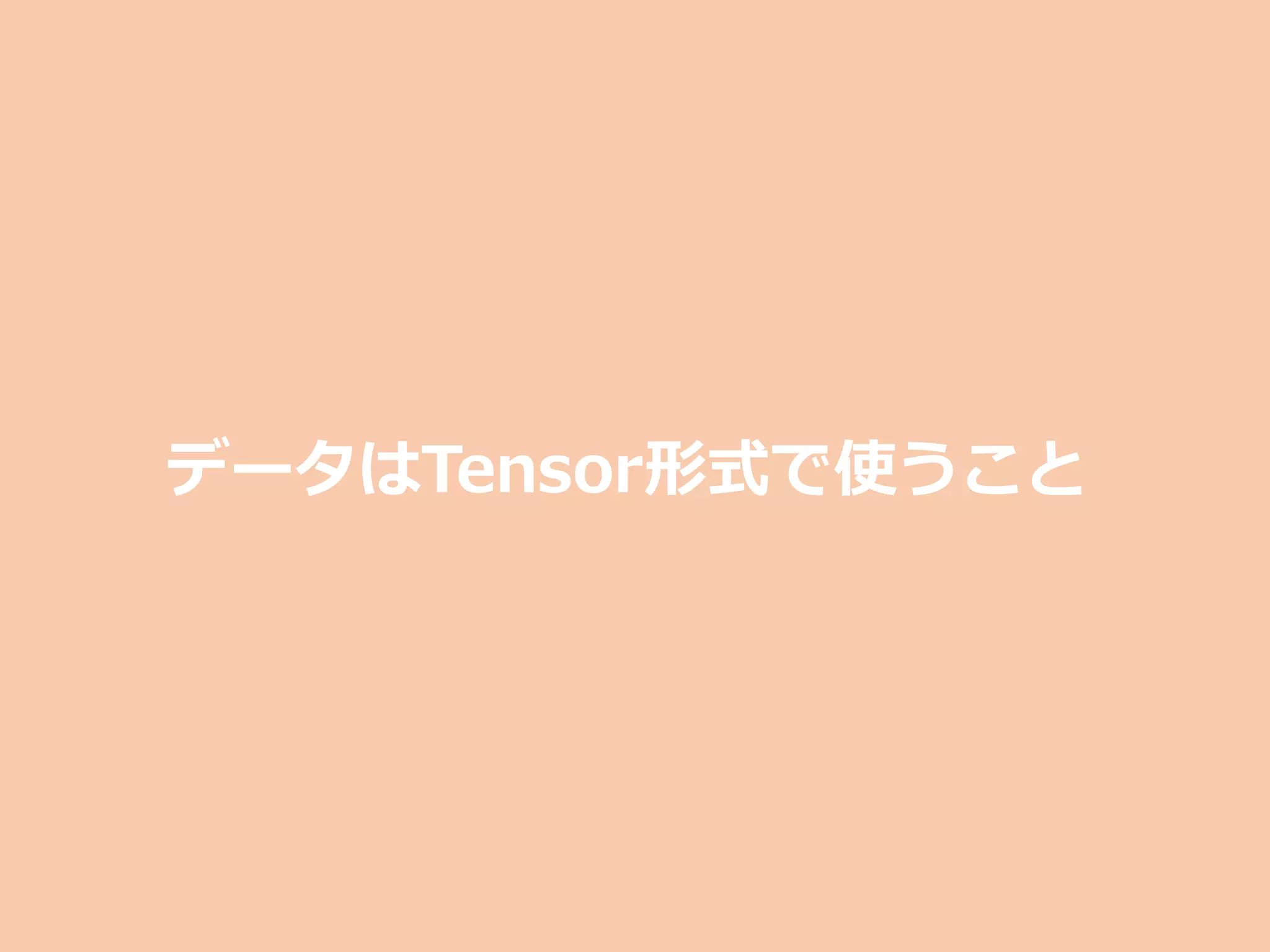 データはTensor形式で使うこと
 