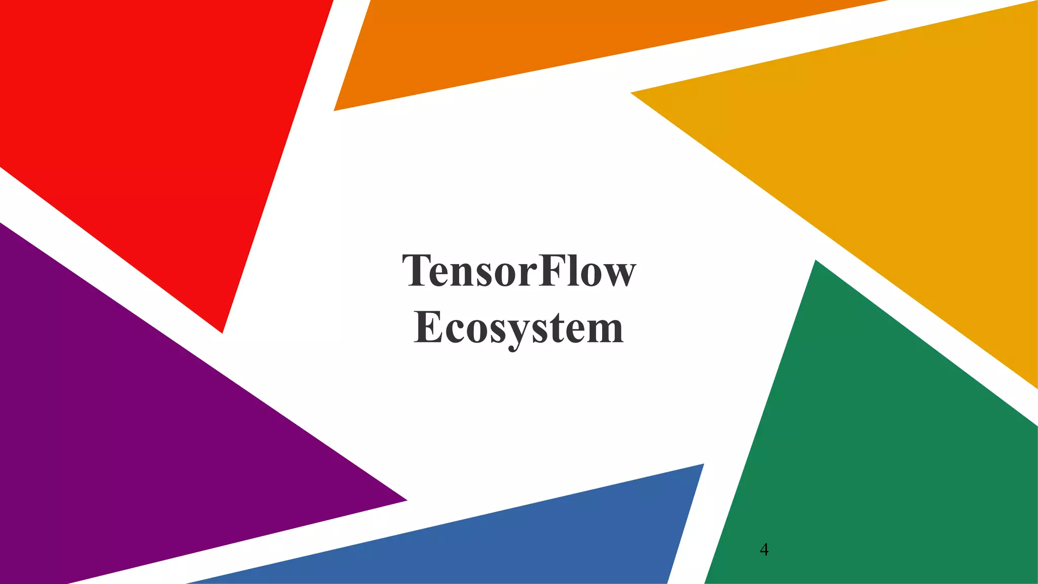 TensorFlow
Ecosystem
4
 
