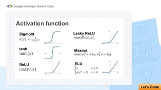 Activation function
Let’s Code
 