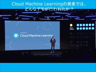 Cloud Machine Learningの発表では、
どんなデモが行われたか？
 