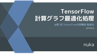 TensorFlow
計算グラフ最適化処理
@第1回 TensorFlow内部構造 勉強会
2019/3/4
nuka
 