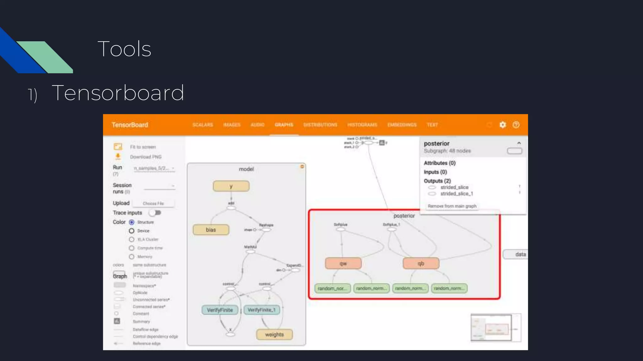 Tools
1) Tensorboard
 