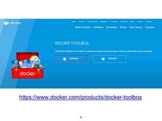 4
https://www.docker.com/products/docker-toolbox
 