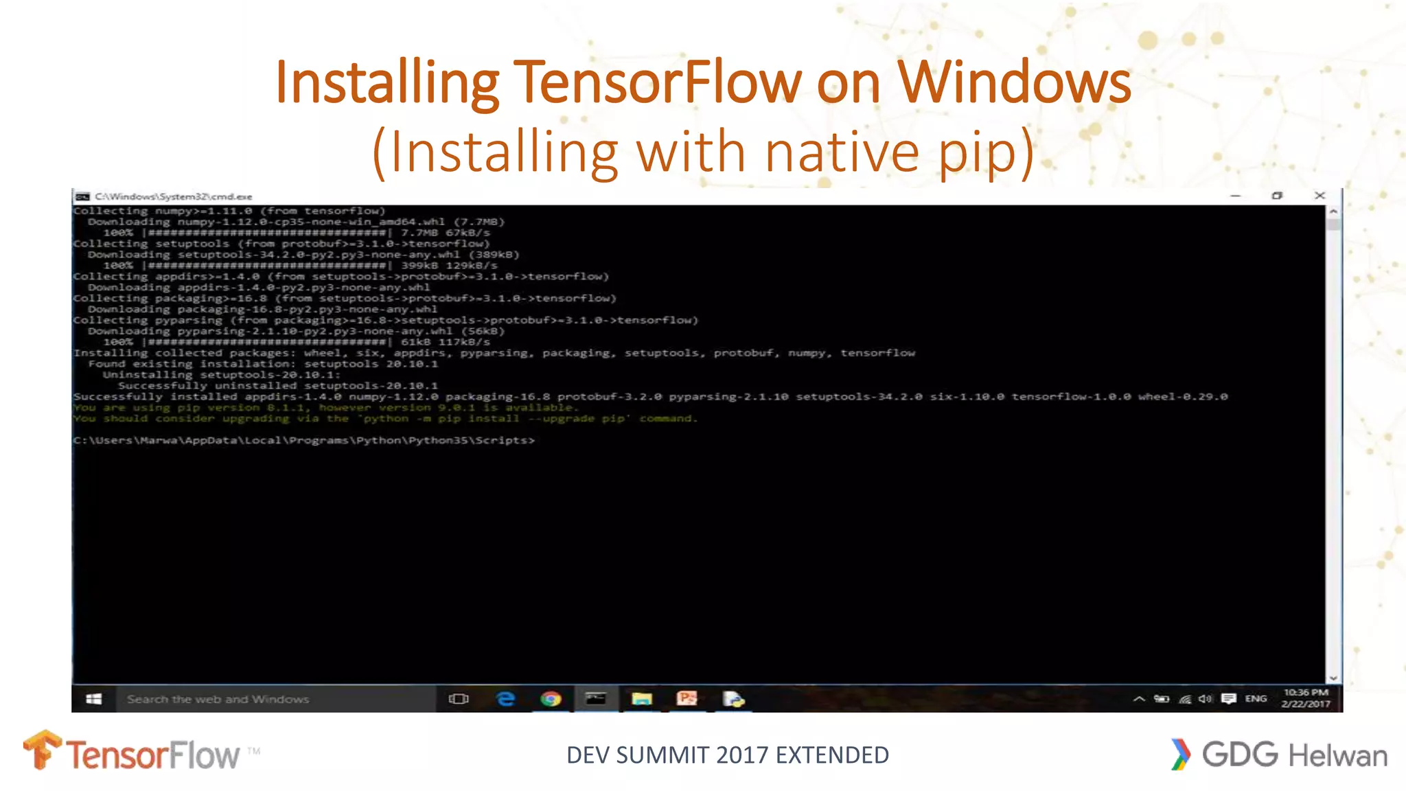 Tensorflow windows installation | PPTX