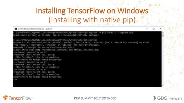 Tensorflow windows installation | PPT