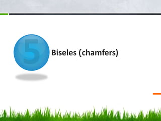 Biseles (chamfers)
 