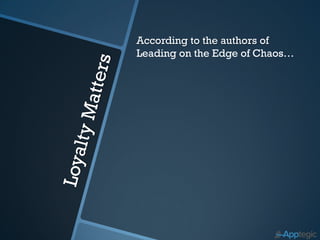 According to the authors of
Leading on the Edge of Chaos…
 