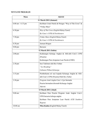 Tentatif program