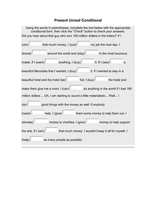 Present Real Conditional Worksheet.pdf Tenth grade worksheet ° | PDF
