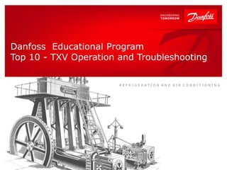 1 | Coolselector®2
Danfoss Educational Program
Top 10 - TXV Operation and Troubleshooting
R E F R I G E R A T I O N A N D A I R C O N D I T I O N I N G
 