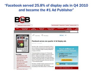 “Facebook served 25.8% of display ads in Q4 2010 and became the #1 Ad Publisher”