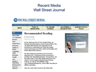 Recent MediaWall Street Journal