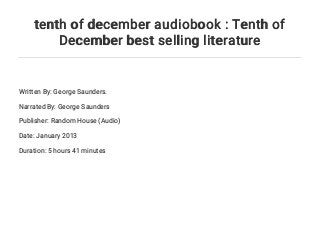 tenth of december stories tenth of december stories