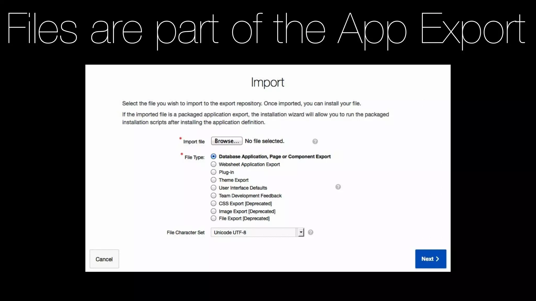 Files are part of the App Export
