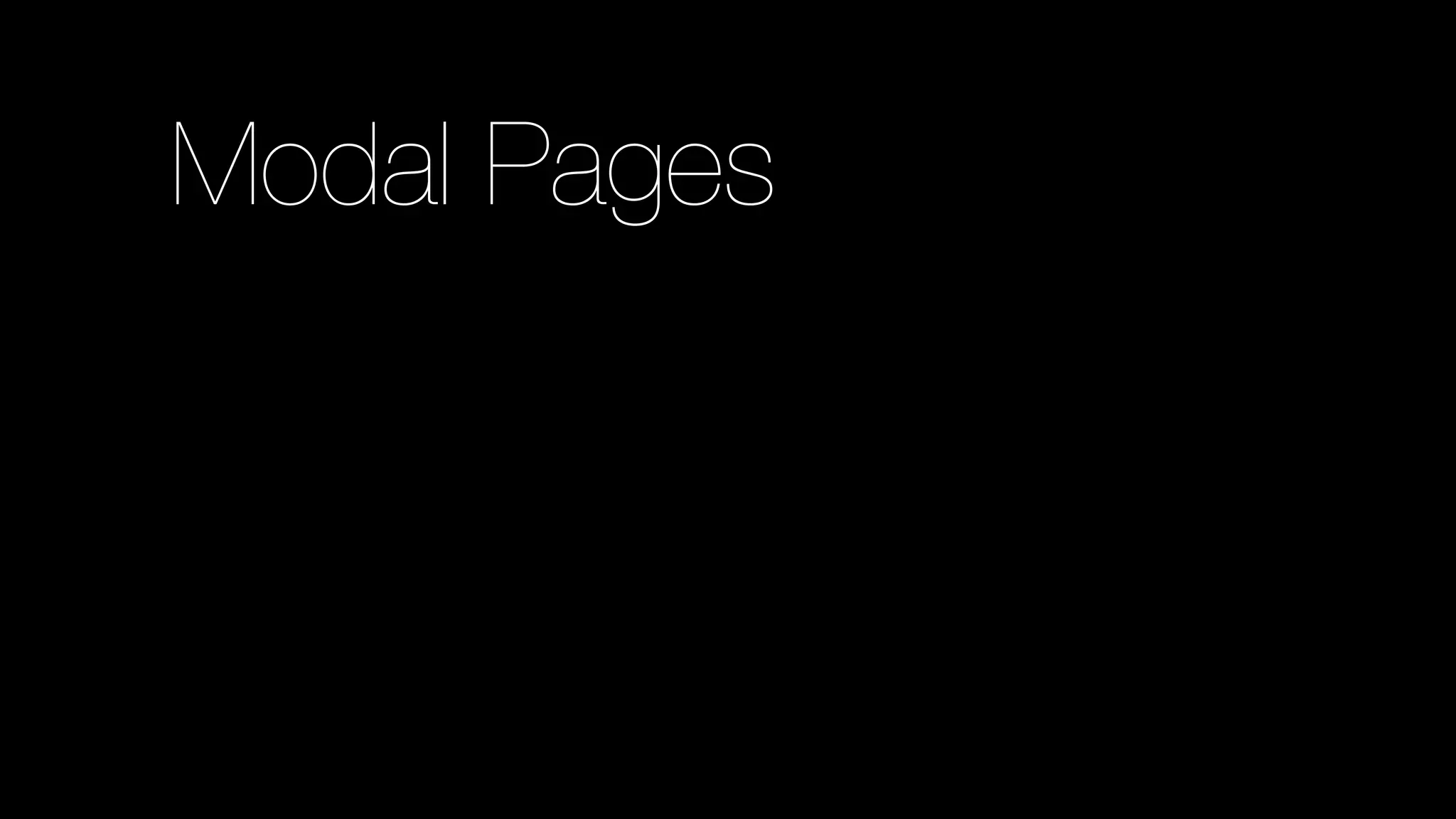 Modal Pages