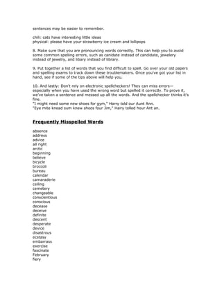 Ten tips for better spelling