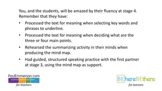 for teachers for learners
You, and the students, will be amazed by their fluency at stage 4.
Remember that they have:
• Pr...