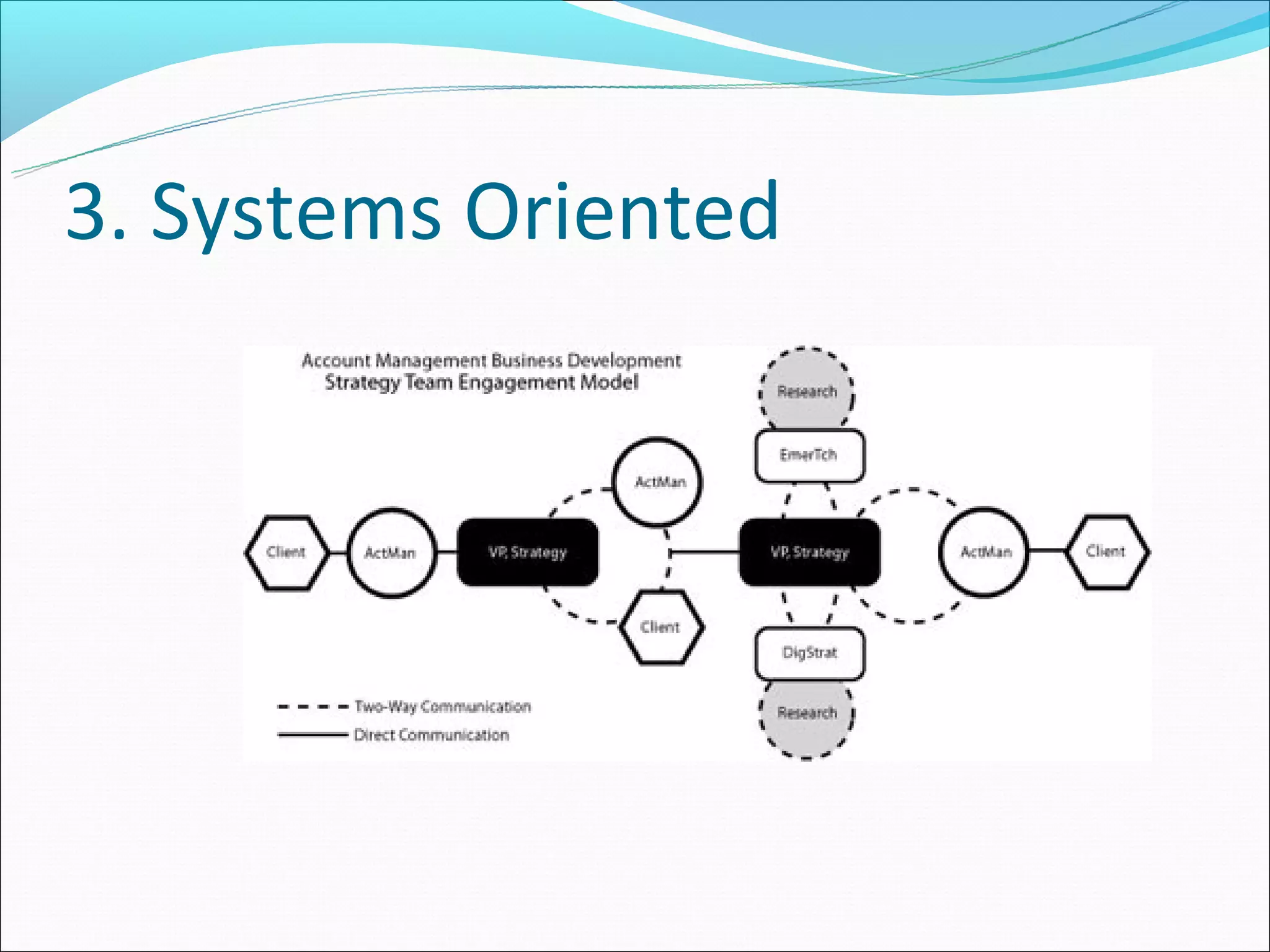 3. Systems Oriented
 