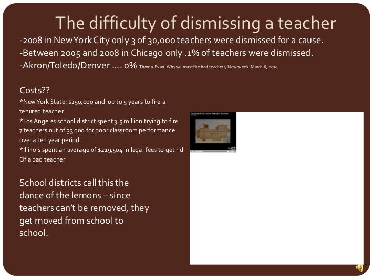 Dissertation and dismissal of tenured teachers