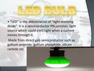 Led Abreviation various electrical and electronic equipment at home. | PPTX
