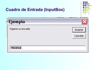 Cuadro de Entrada (InputBox) 