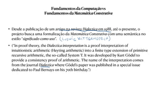 Teoria da Computação:  Histórias e Perspectivas,  (TeoComp-NE)