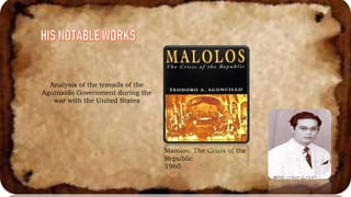 Analysis of the travails of the
Aguinaldo Government during the
war with the United States
Malolos: The Crisis of the
Republic
1960
 