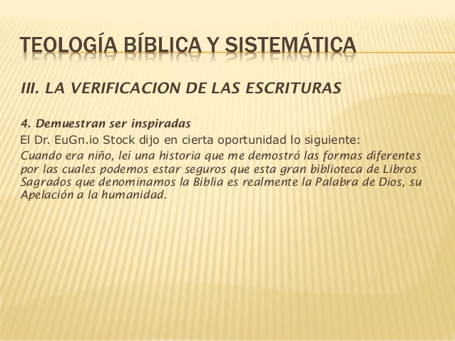 Teología bíblica y sistemática