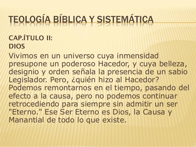 Teología bíblica y sistemática