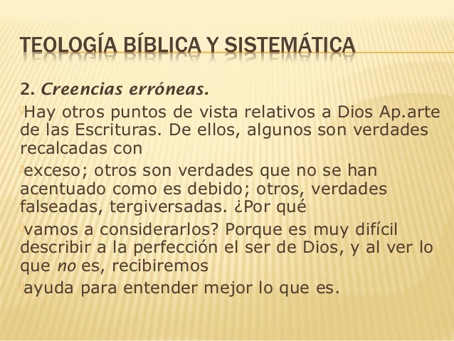 Teología bíblica y sistemática