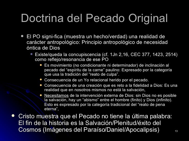 Teologia del Pecado Original Teologia del Pecado Original