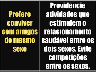 Toma atitudes de desafio principalmente com os pais;