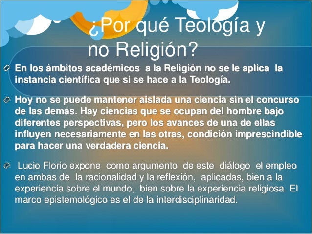 Síntesis de las relaciones entre Teología y ciencia